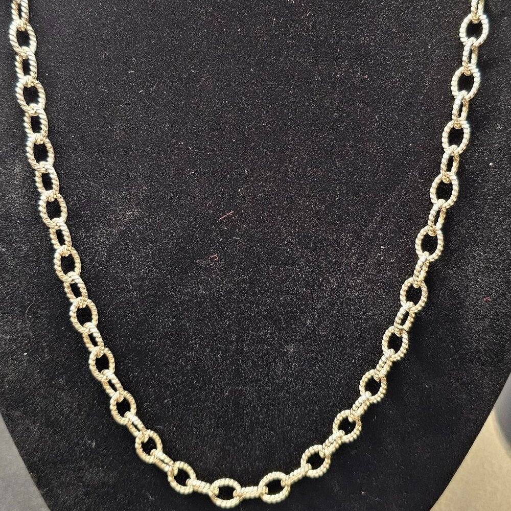 ✨ Solid 925 Sterling Silver 28” Twisted Rope Link Necklace – 42g ✨